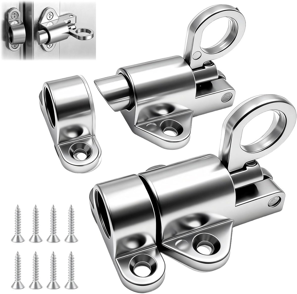 Deurslot 2Pcs - Aluminium Legering - Automatische Veer Sluiting - Veiligheid voor Tuindeuren en Ramen - ShopVlot
