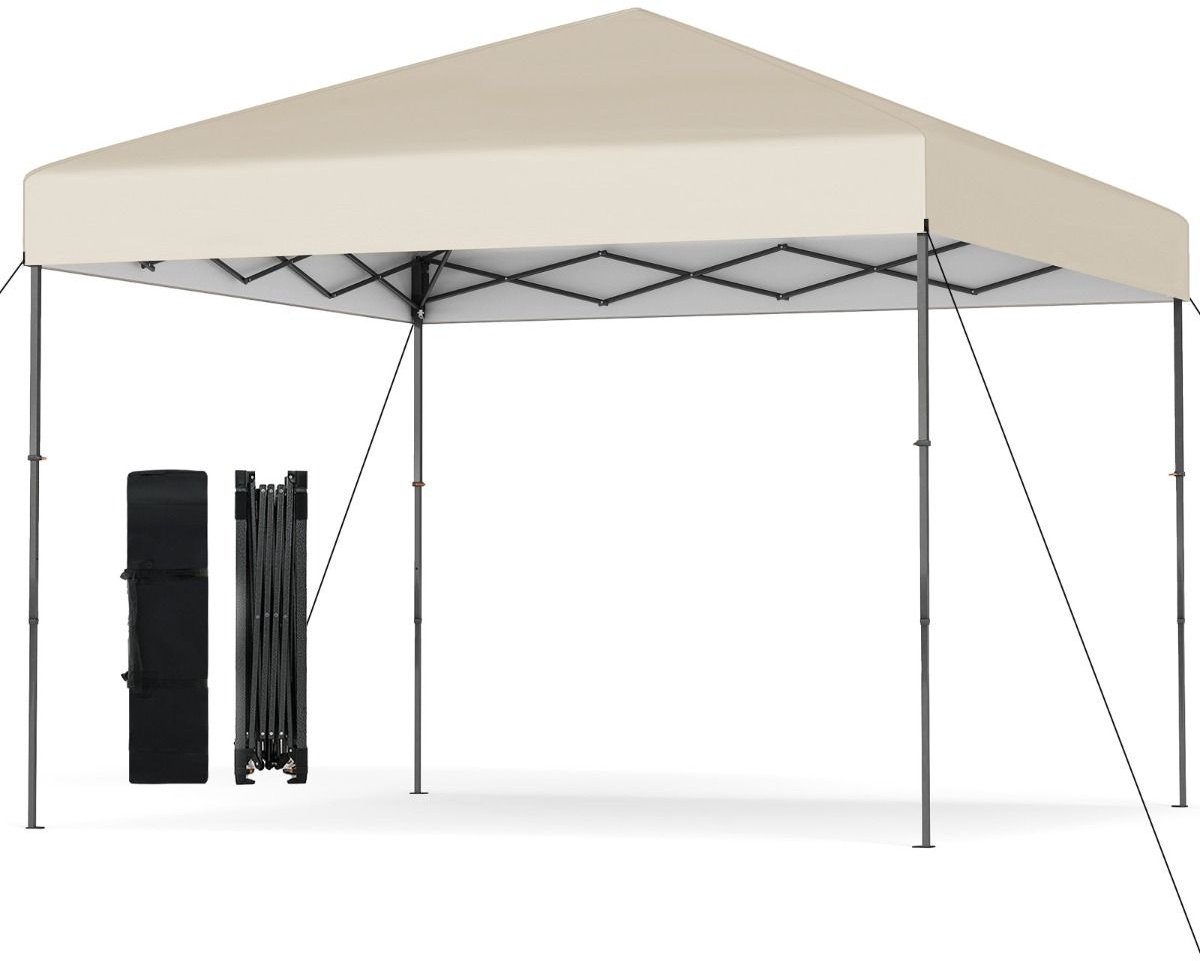 Partytent opvouwbaar - Paviljoen - 3x3 - Easy up - Waterdicht - met Zijwanden - Weerbestendig - Beige