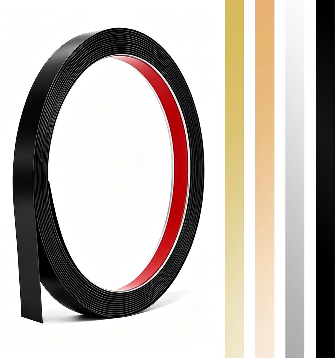 Metaal tape zelfklevend 6 m x 15 mm - roestvrij staal - decoratieve strips - ideaal voor wandafwerking - ShopVlot