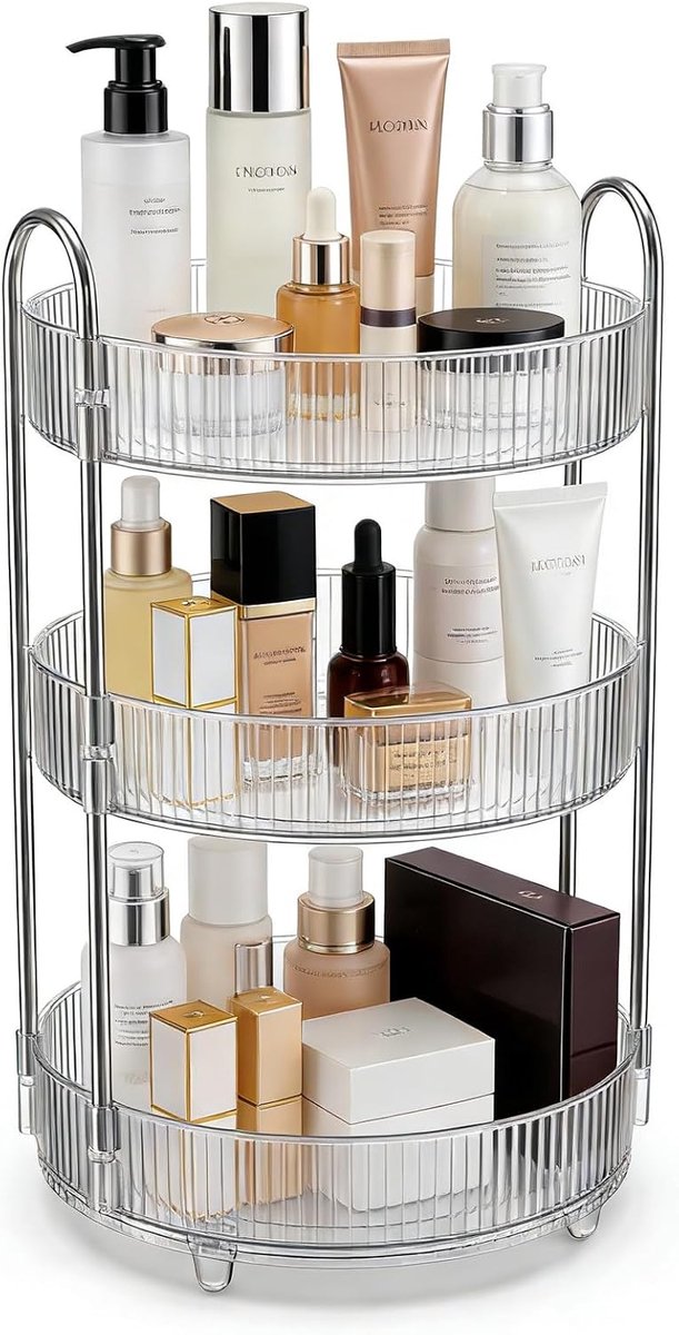 Make-uporganizer 360 graden draaibaar - 3 niveaus - cosmetica-standaard - snel en eenvoudig vinden - ShopVlot