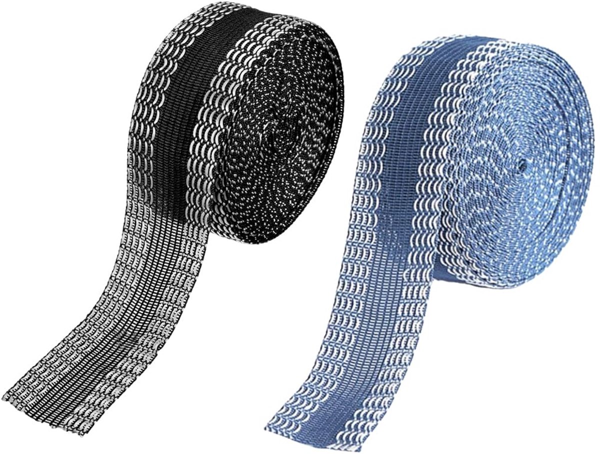 Strijkband 5 m - Zwart en blauw - Wasbaar plakband - Perfect voor kleding en gordijnen - ShopVlot