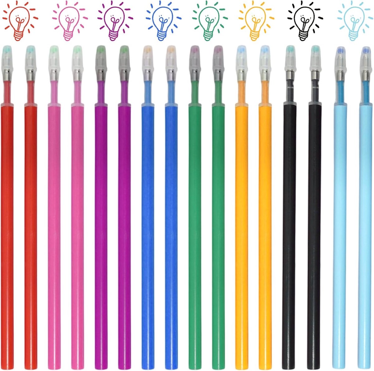 Vervangingen voor gelpennen 0.7 mm - 16 kleuren set - thermosensitieve inkt - ideaal voor school en creativiteit - ShopVlot