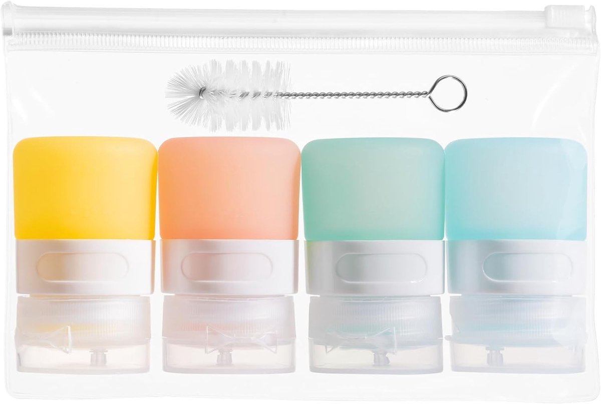 Mini-Sausflessen Set - Transparant - 30 ml - Lekvrije Flessen voor Sauzen - Voor Onderweg