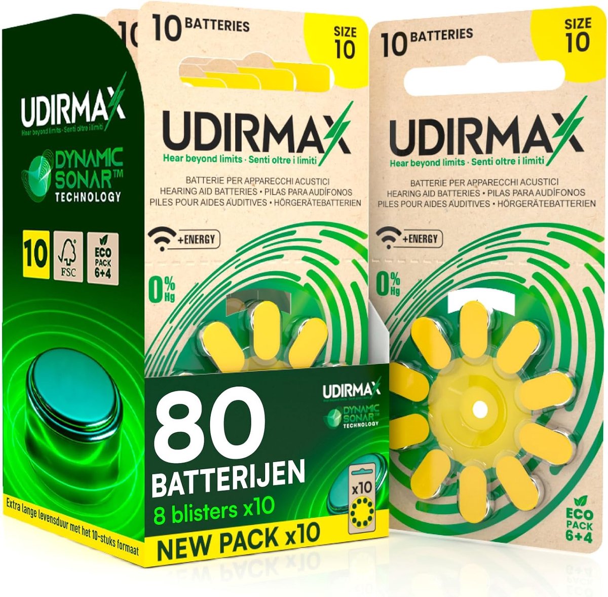 Batterijen voor hoortoestellen PR70 - 80 stuks maat 10 - 0% kwik - eco-vriendelijk verpakt - ShopVlot