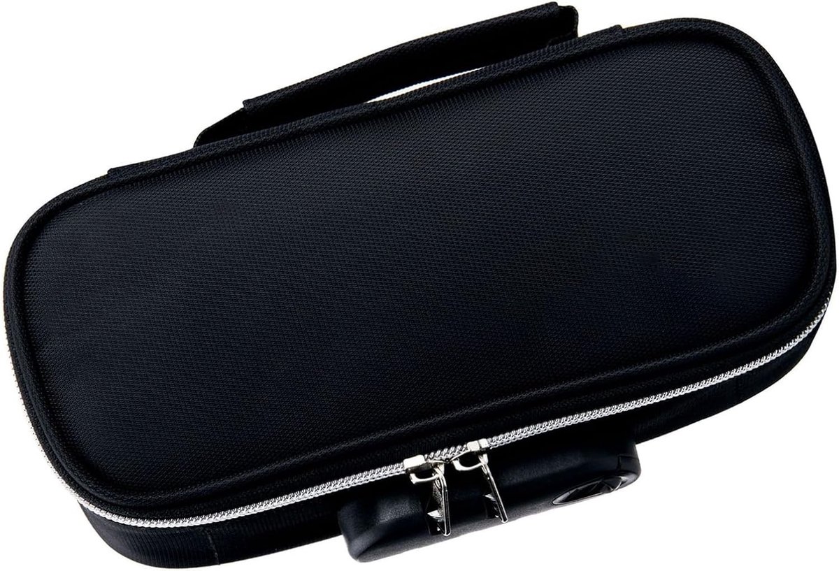 Vergrendelbare Medicijndoos met Grote Capaciteit - Draagbare Etui voor Middelbare Scholieren, Stijlvol en Gemakkelijk Schoon te Maken met Cijferslot en Canvas Design