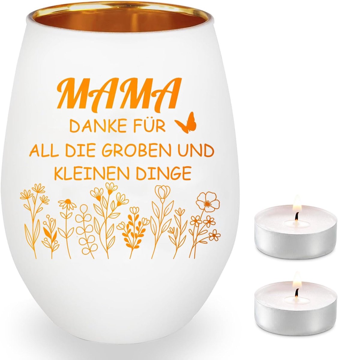 Theelichthouder glas - gravure - cadeau voor mama - sfeervolle verlichting - ShopVlot