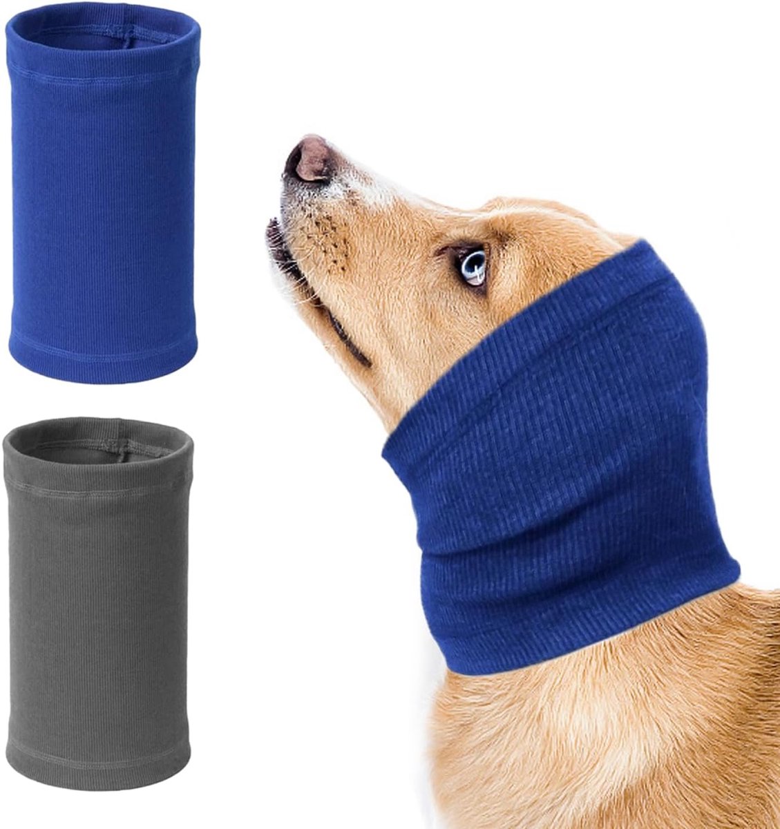 SnelShoppen - 2 Stuks Hond Hoofddeksels, Dikke Warme Accessoires, Kalmerende Hond Oorkappen, Elastische Hond Oorkappen, Dierlijke Nekbeschermers
