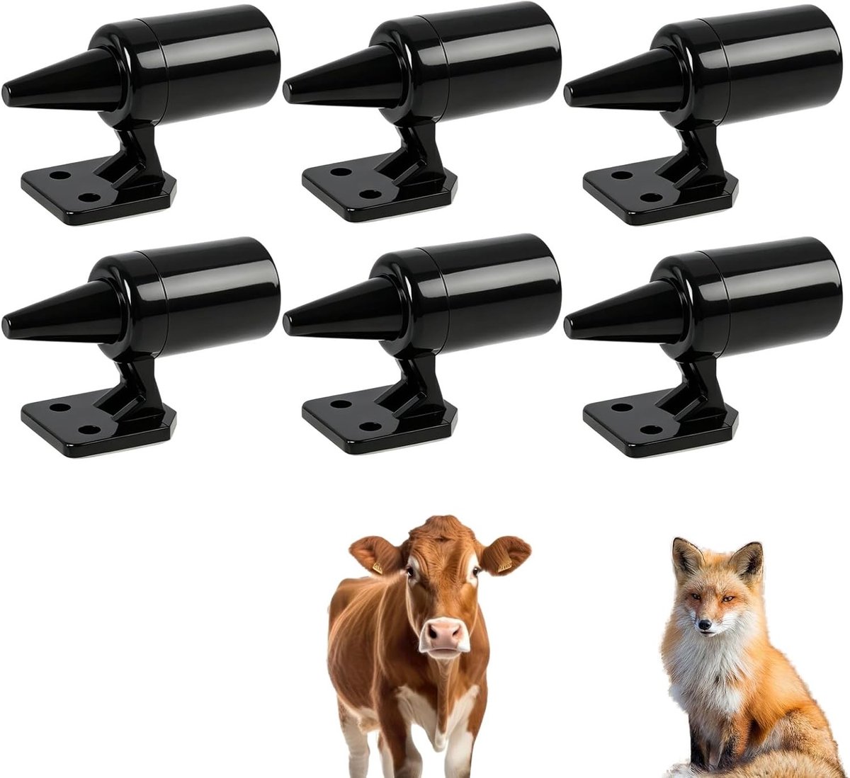6 ultrasone fluitjes voor het afschrikken van wilde dieren, milieuvriendelijk en eenvoudig te monteren, voorkomt botsingen met auto, motorfiets en camper