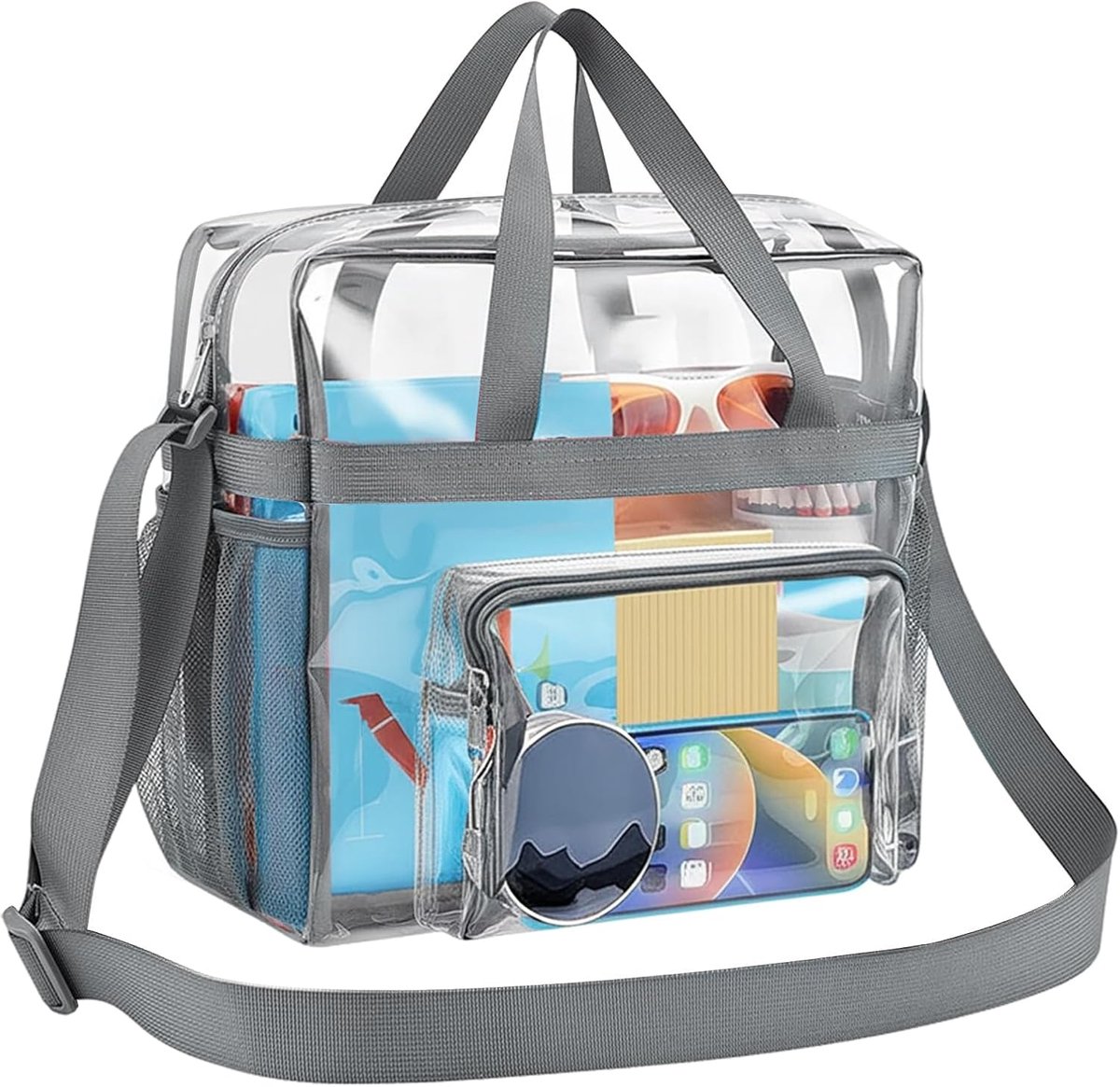 Transparante tas 30x30x15cm - PVC tas - Stadium approved - Ideaal voor werk - ShopVlot