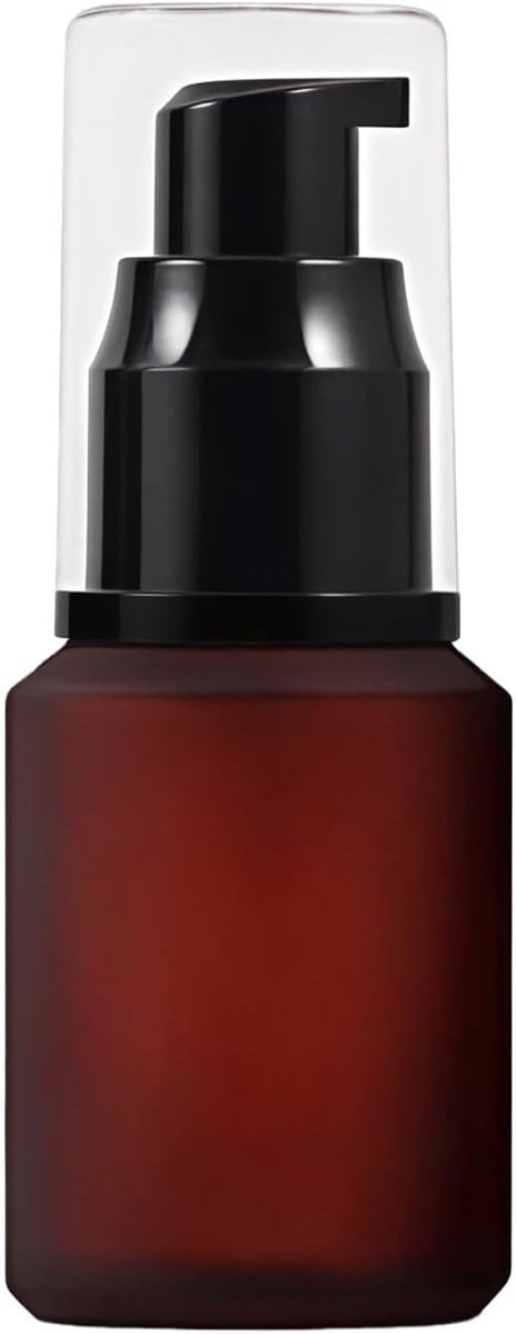 Cosmetische Pompfles 30ML - Frosted Glazen Fles - Roze Rood - Perfect voor Reizen - ShopVlot