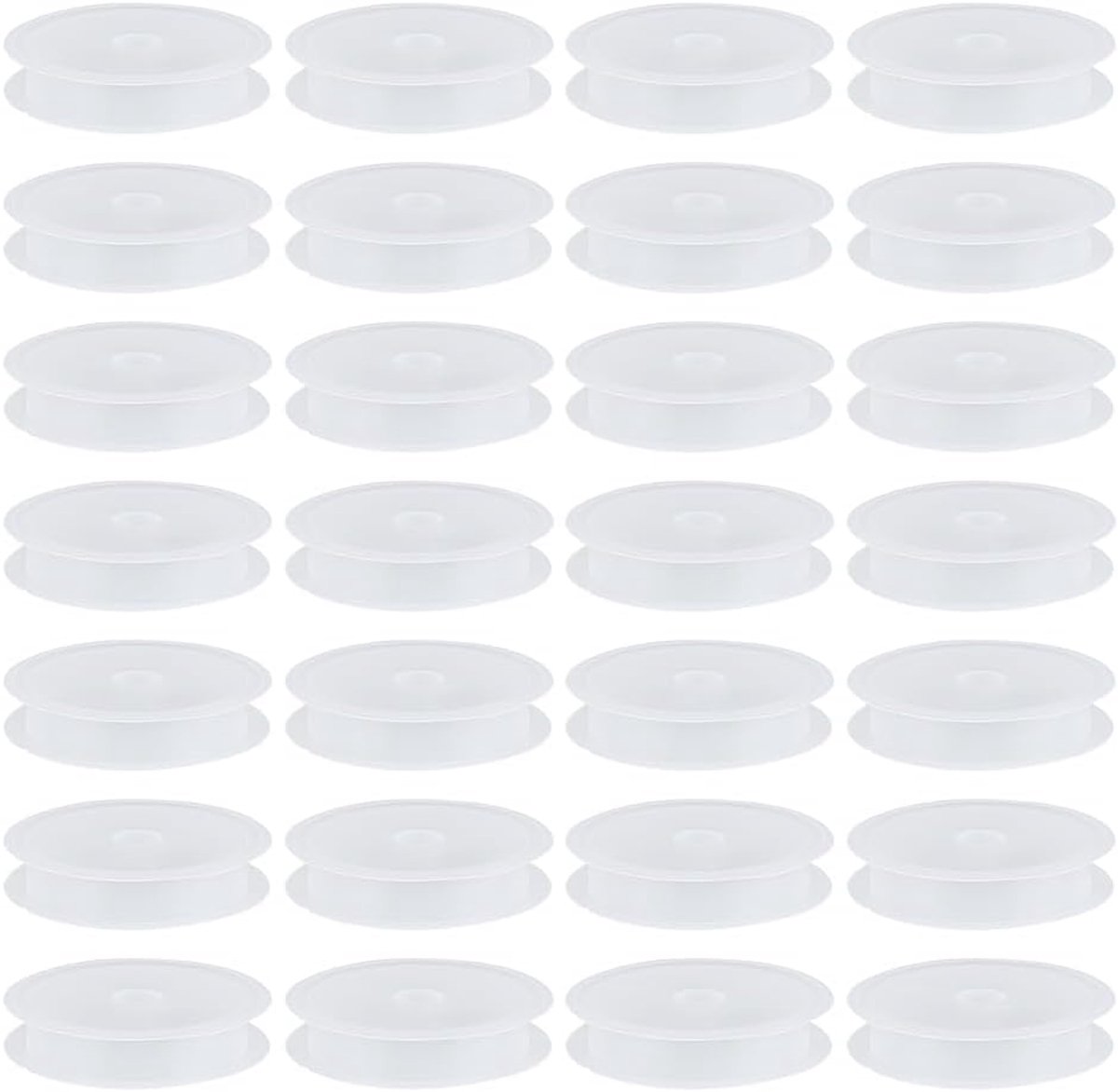 Lege spoelen 100 stuks - 6,6 cm diameter - witte kunststof - ideaal voor naaien en ambachten - ShopVlot