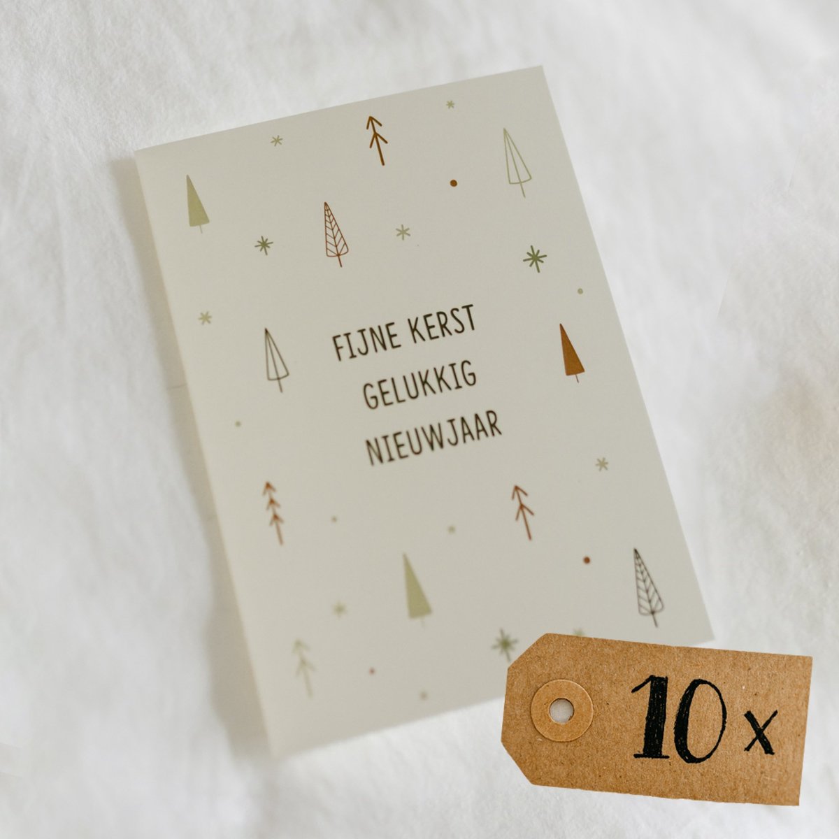 10x hippe gekleurde kerstkaarten (A6 formaat) - kerst kaarten om te versturen - kaartenset - kaartjes blanco - kaartjes met tekst - Luxe kerstkaarten
