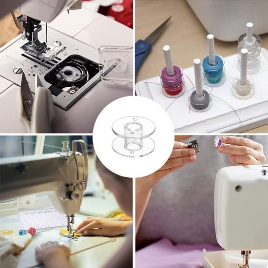 Set van 60 Transparante Universele Plastic Spoelen voor Naaimachines - Ideaal voor Quilten, Borduren en Creatief Naaiwerk — afbeelding 4