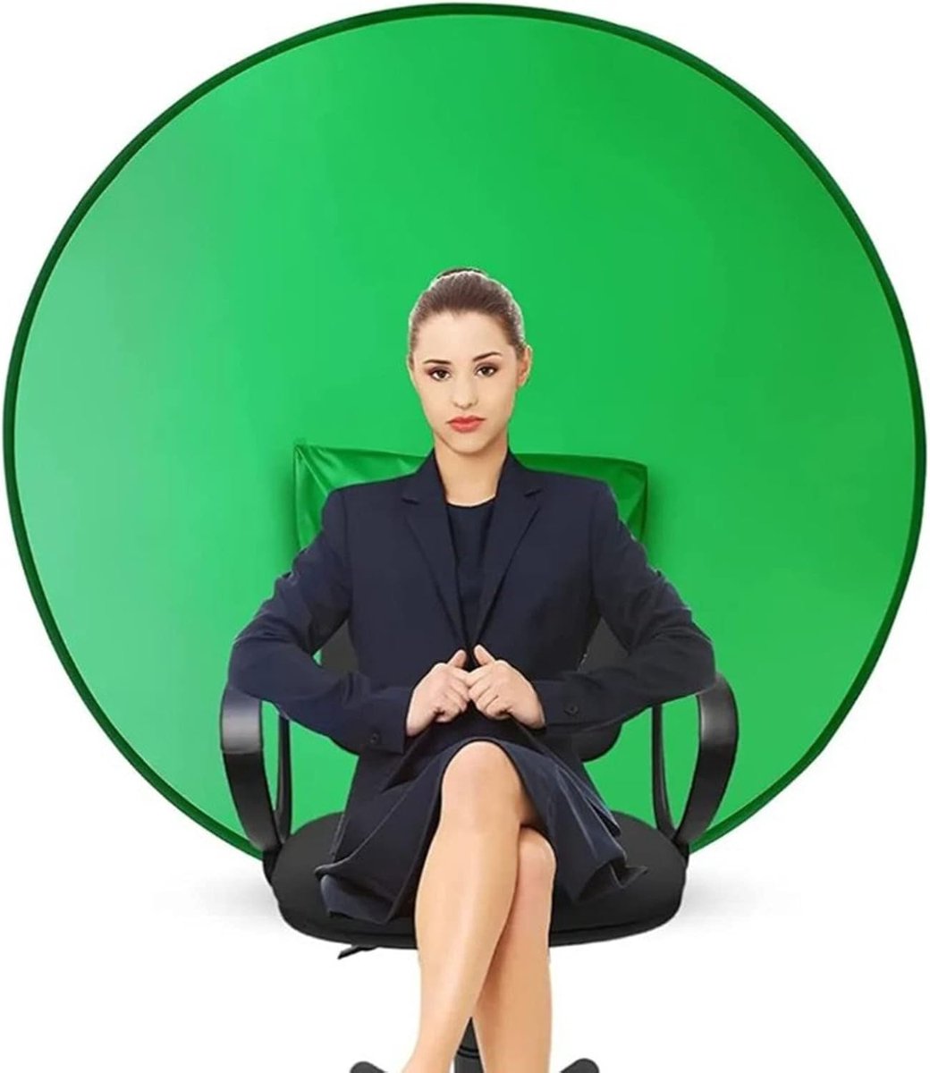 Groene scherm achtergrond 142cm - Opvouwbaar - Geschikt voor video-opnames - Ideaal voor livestreams - ShopVlot