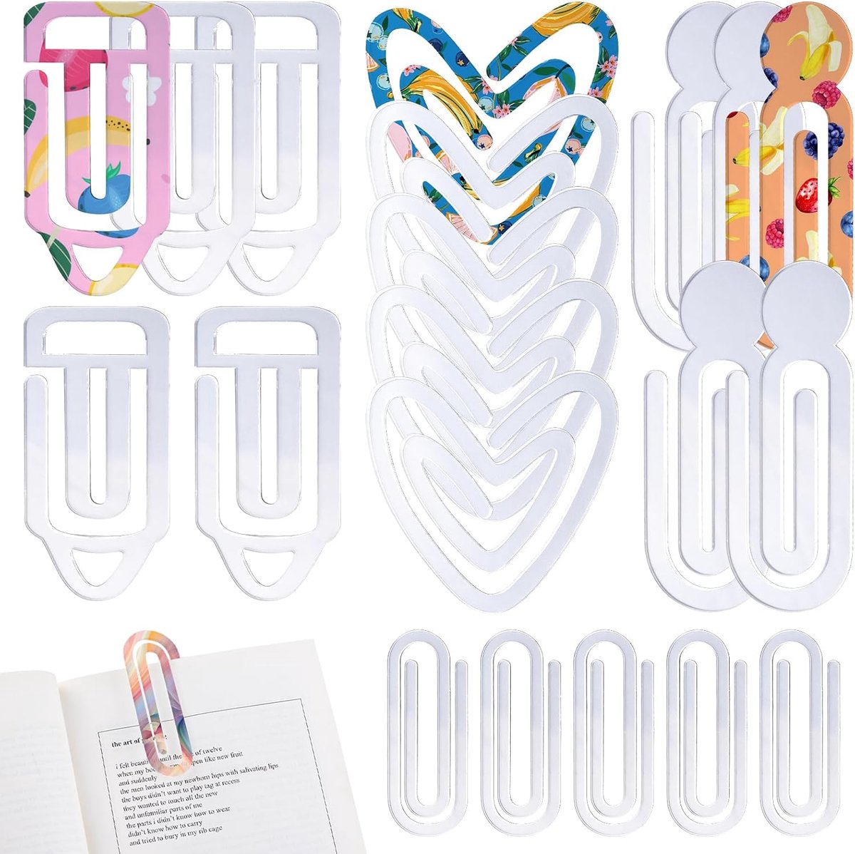 Sublimatie Papier Clips 20pcs - Acryl Blanks - Doorzichtige Boekmerken - Perfect voor Documenten - ShopVlot