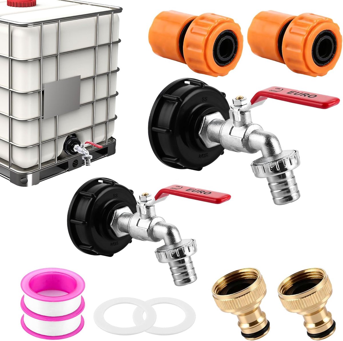IBC kraan 1/2 inch en 3/4 inch - Hoogwaardige legering - Corrosiebestendig - Ideaal voor regenwateropvang - ShopVlot