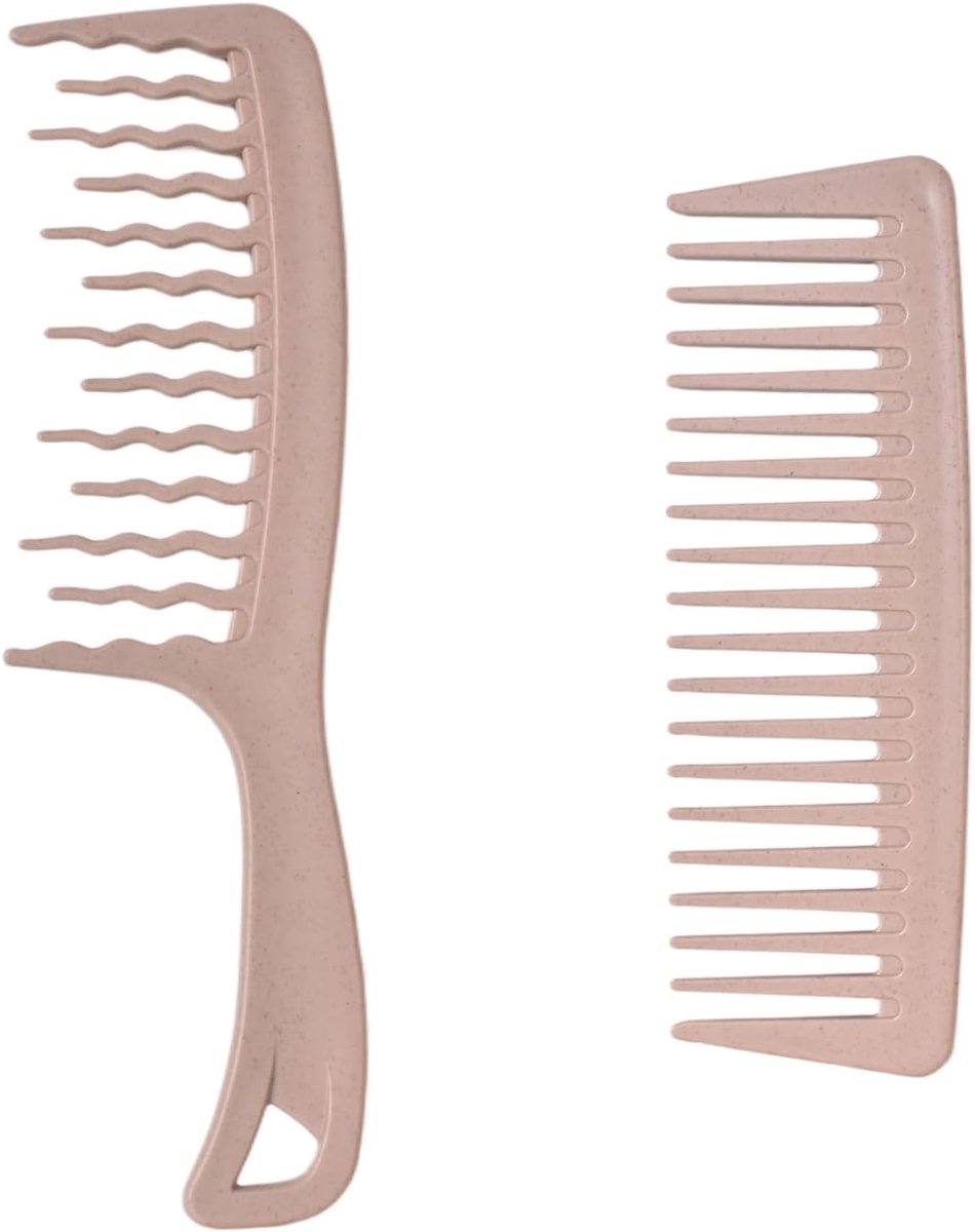 Haarkam voor krullend haar - 2 stuks - roze - definitie zonder pluizen - ShopVlot