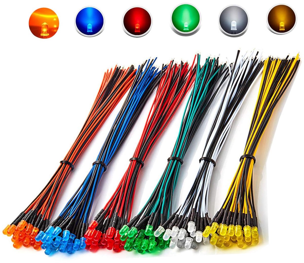 LED Diode Set 90pcs - 12V, Voorbedraad - 6 Kleuren - Ideaal voor verlichting en decoratie - ShopVlot