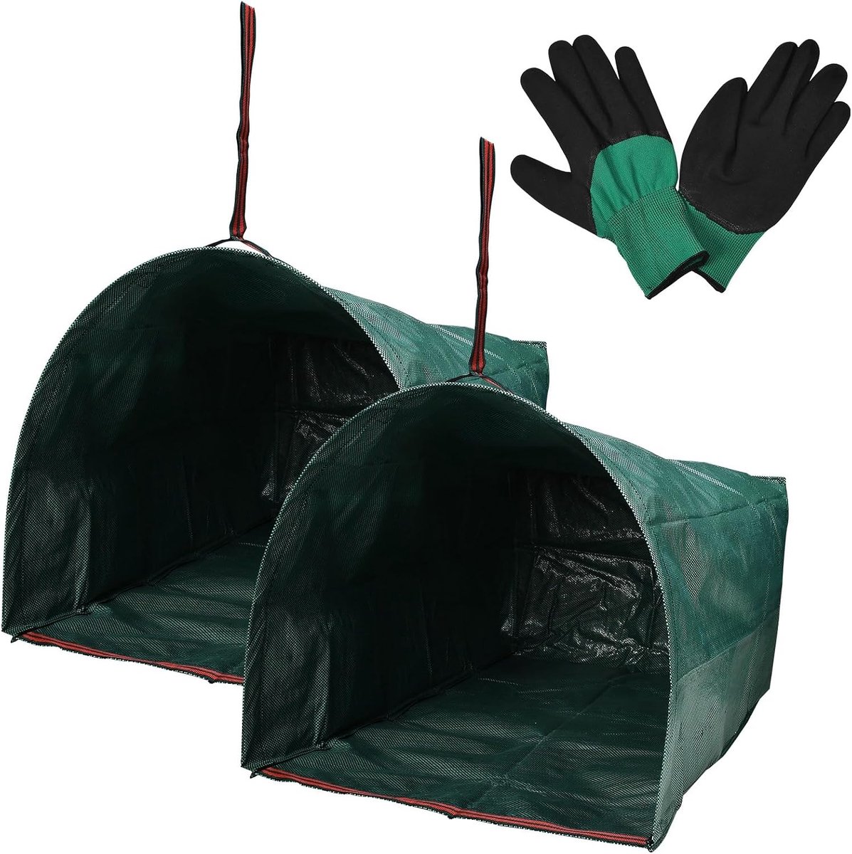 Tuinafvalzakken 270 liter - groot en stevig - met handvat en handschoenen - ideaal voor bladeren en tuinresten - ShopVlot