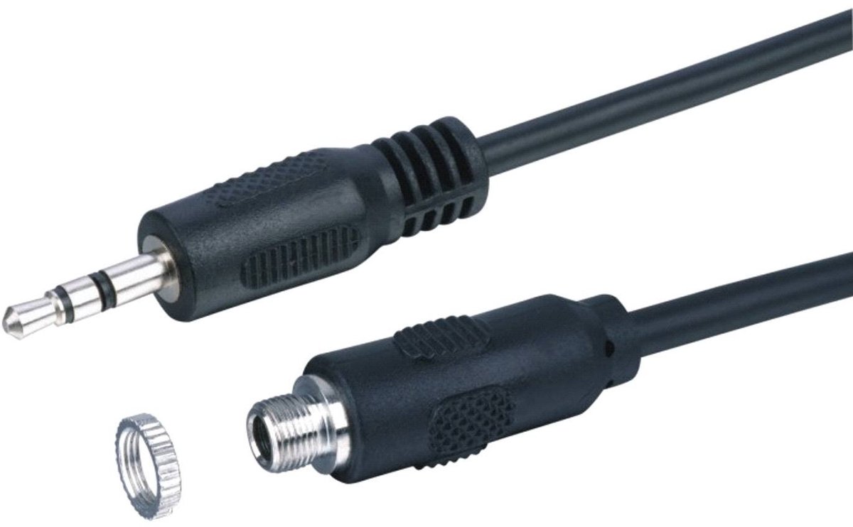 Adapter kabel 3.5mm jack 0.2 m - zwart - voor frontplaatmontage - eenvoudig te installeren - ShopVlot