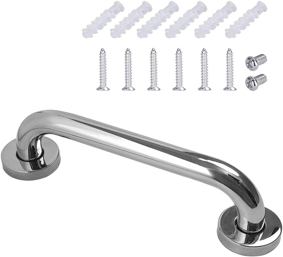 Douche veiligheidshandgreep 25cm - roestvrij staal - wandmontage - extra grip - ShopVlot