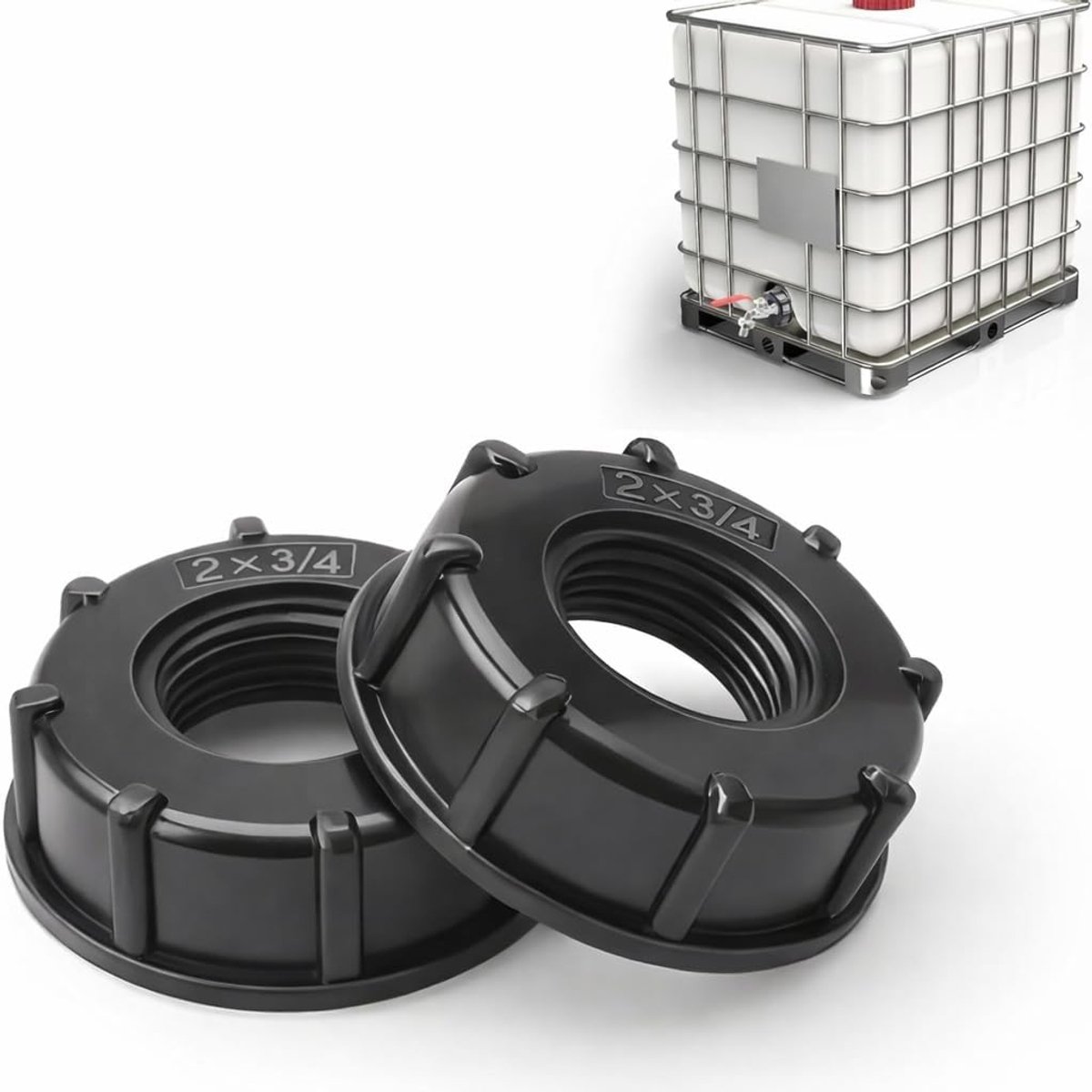 IBC adapter S60 x 6 dop - 3/4 inch kunststof - eenvoudig te installeren - geschikt voor 1000 liter tank - ShopVlot