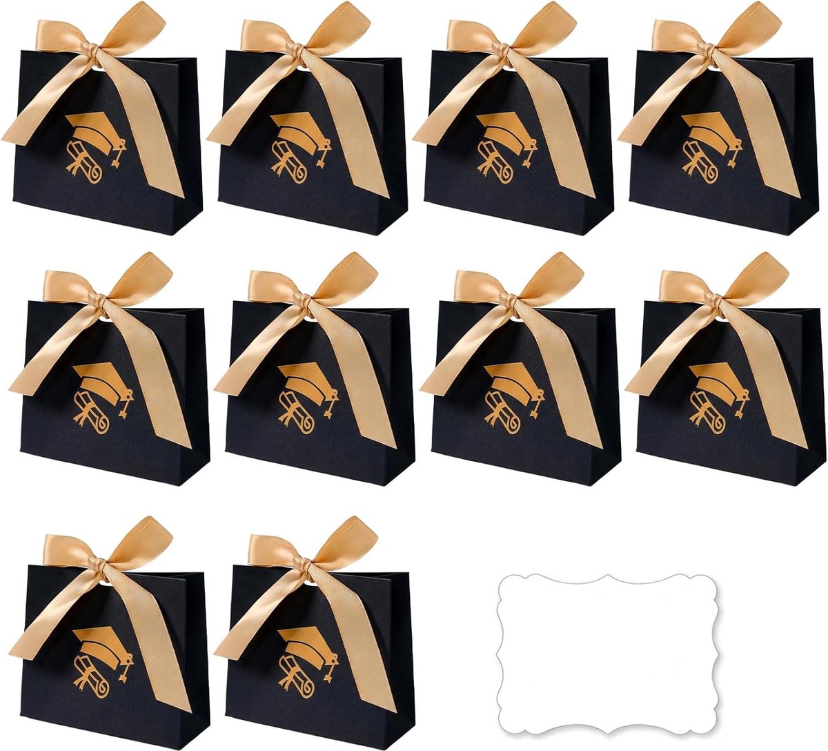 Geschenkdozen afstudeerpetten - set van 10 - inclusief wenskaarten - perfect voor afstudeerceremonies - ShopVlot