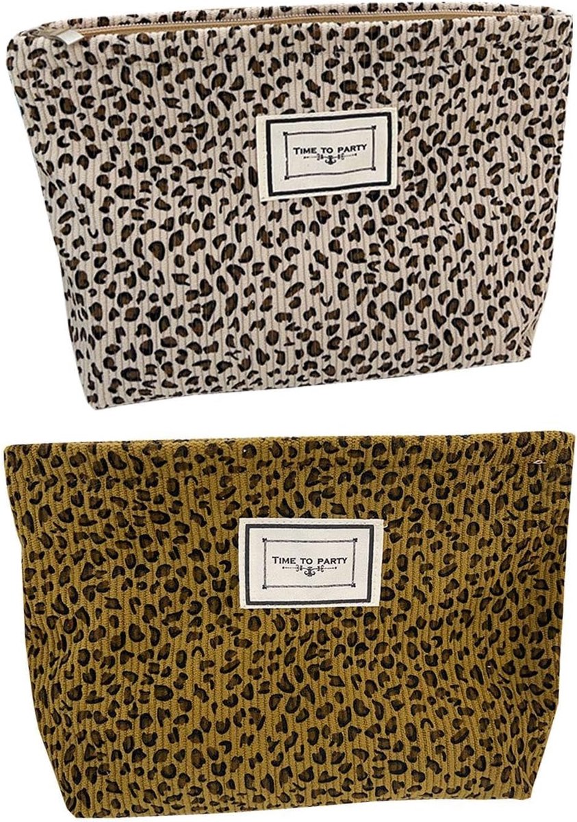 Make-Uptas 2 Stuks - Luipaardprint - Opbergtas - Perfect voor reizen - ShopVlot