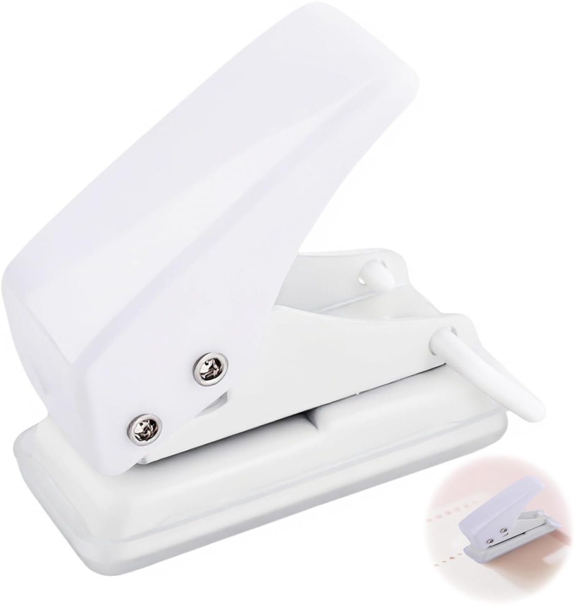 Mini perforator - wit - enkele gaten - ideaal voor school en kantoor - ShopVlot