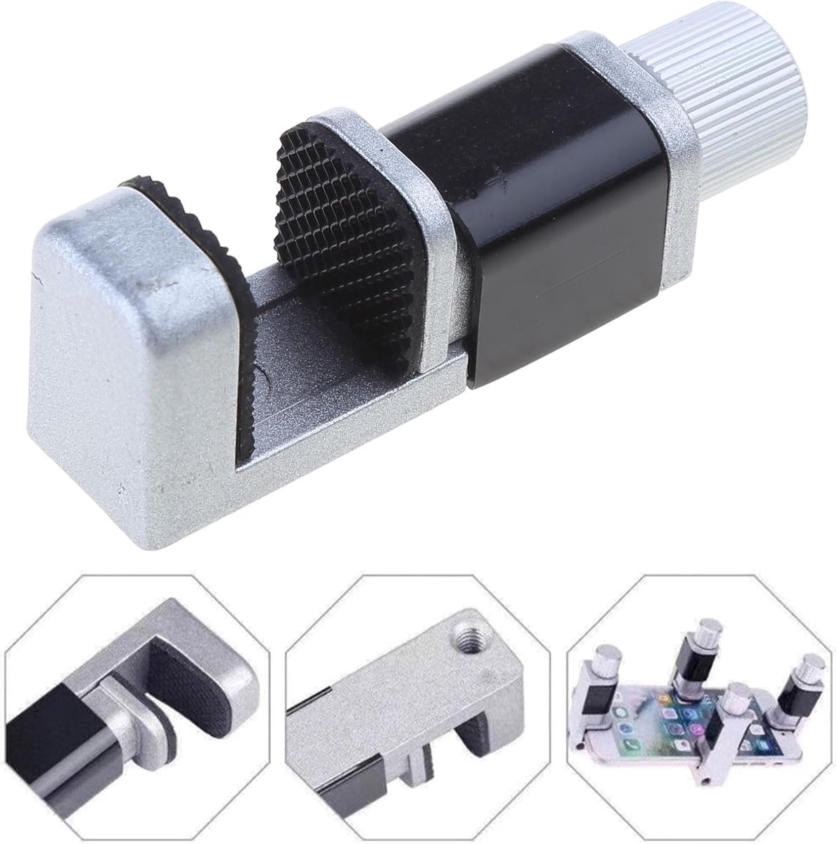 LCD display clip 4 stuks - verstelbaar - aluminium met rubber pads - voorkomt wiebelen - ShopVlot
