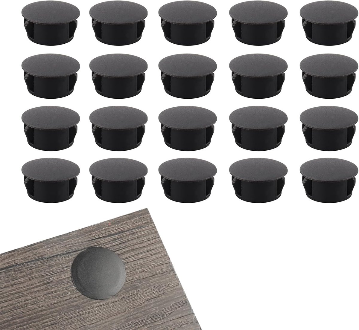 Plastic gatenstoppen 15 mm - Nylon materiaal - Set van 20 stuks - Ideaal voor meubels - ShopVlot
