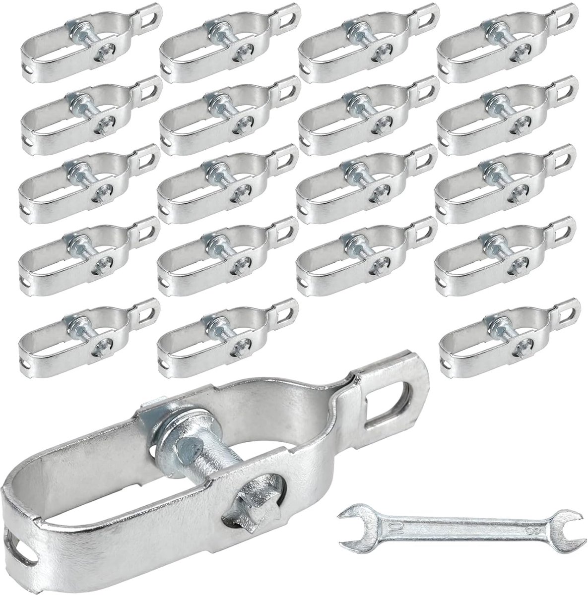 Draadspanners 20 stuks - verzinkt 98 mm - robuust ijzermateriaal - eenvoudig in gebruik - ShopVlot