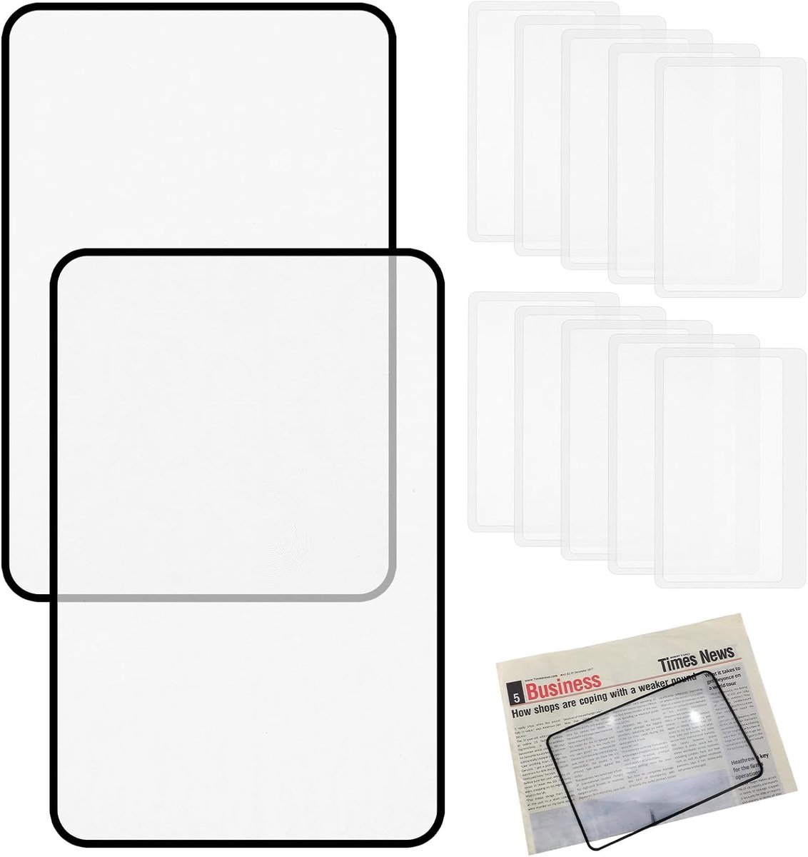 Leesloep 3x vergroting - transparant pvc - 12 stuks - ideaal voor senioren en kleine afdrukken - ShopVlot
