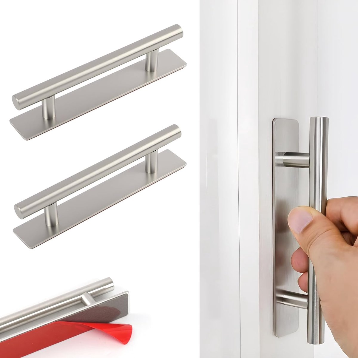 Meubelhandgrepen 150 mm - RVS zelfklevend - Zonder boren - Ideaal voor huurwoningen - ShopVlot