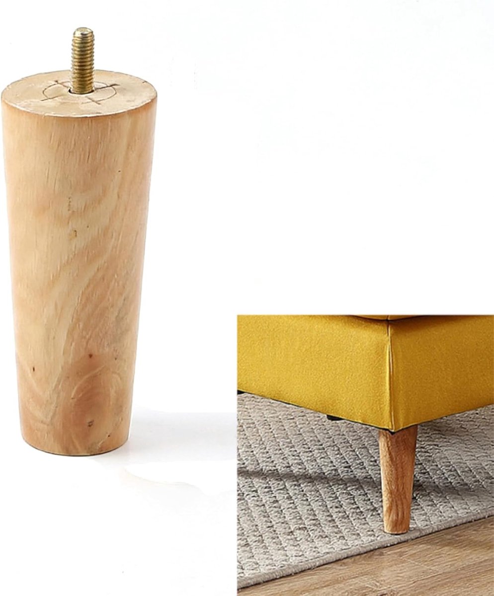 Meubelpoten 12cm - Kegelvormig - Massief Hout - Duurzaam en Stabiel - ShopVlot