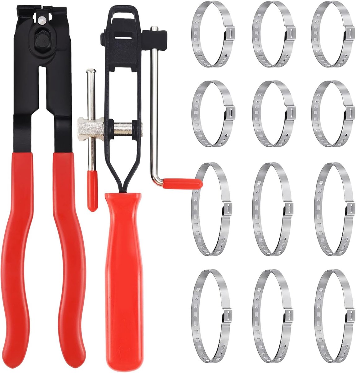 Shaft cuffs gereedschap set 14-delig - hoogwaardige staal - met verstelbare slangklemmen - ShopVlot