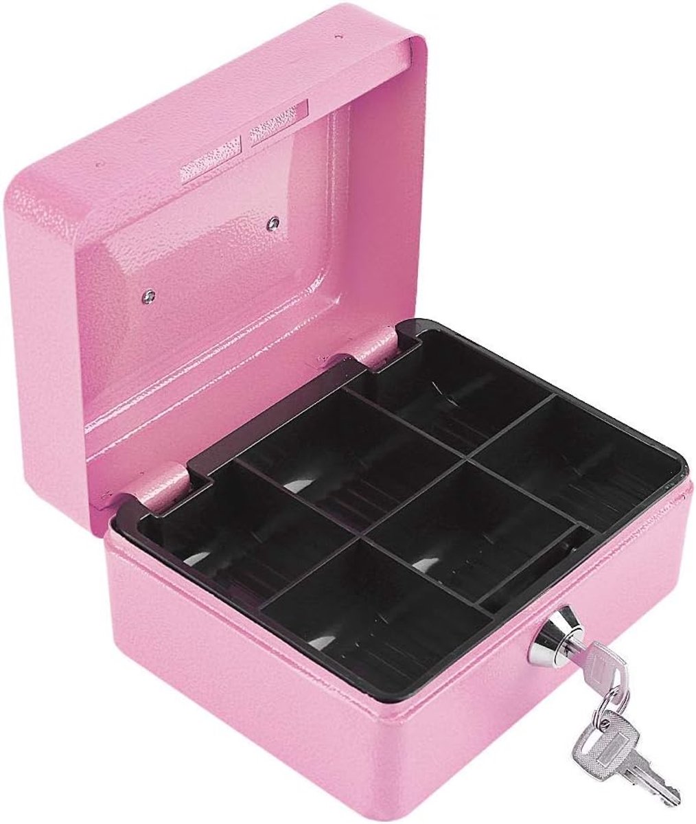 Mini kluis - Draagbaar staal - Roze - Veilig opbergen van contant geld - ShopVlot
