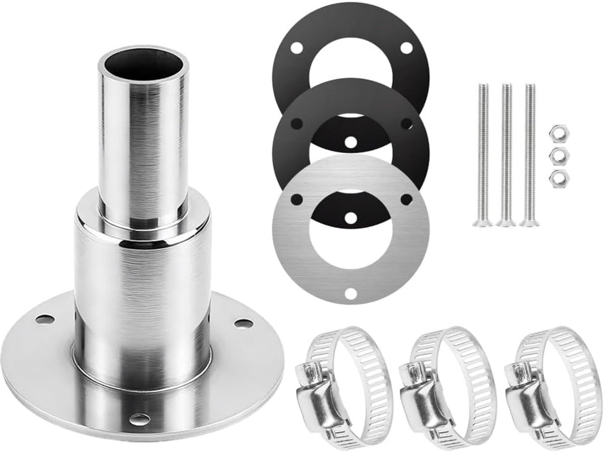 Door romp uitlaat 24 mm - complete uitlaatset - inclusief slangklemmen en afdichtingen - voor dieselverwarming - ShopVlot