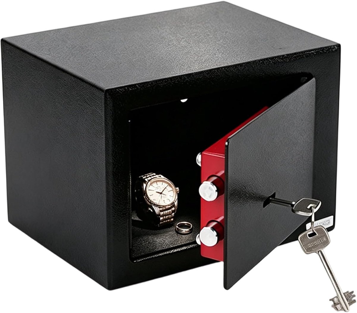 Meubelkluis 23 x 17 x 17 cm - dubbelbaardslot - robuust sleutelslot - veilig voor contant geld en sieraden - ShopVlot