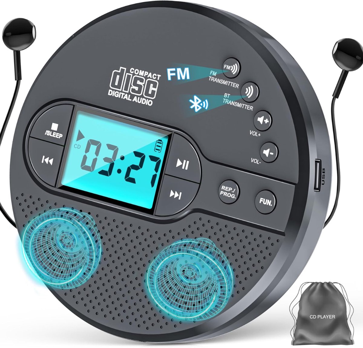 Zavio® Discman CD Speler - Walkman - Bluetooth