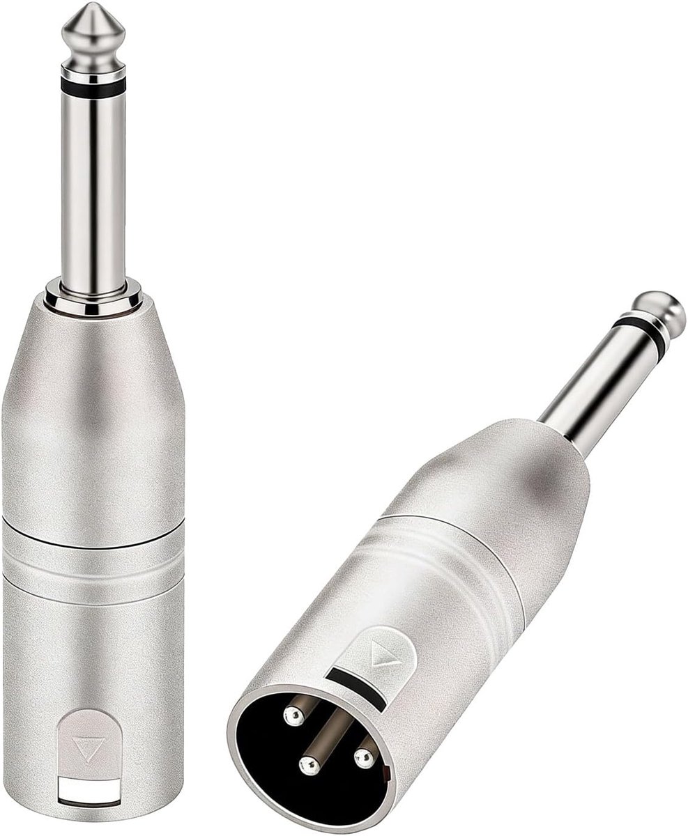 XLR Jack 6.35mm Adapter - 2 stuks - Mannelijk naar Vrouwelijk - Betrouwbare verbinding voor professionele audio - ShopVlot