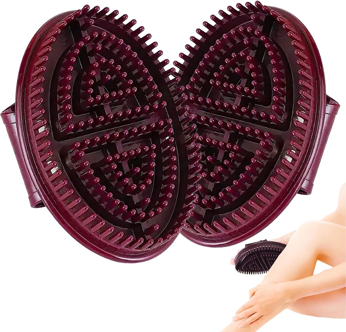 Massageborstel 2 stuks - Lichaamsmassageborstel bruin - Ergonomisch design - Bevorder de doorbloeding - ShopVlot