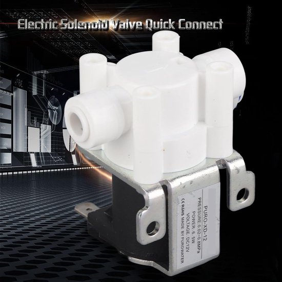 Elektrische Magneetklep 1/4 Inch Quick Connect Normaal Gesloten voor Waterzuiveraar met Zuiver Koperen Spoel en 12V Aansluiting — afbeelding 2