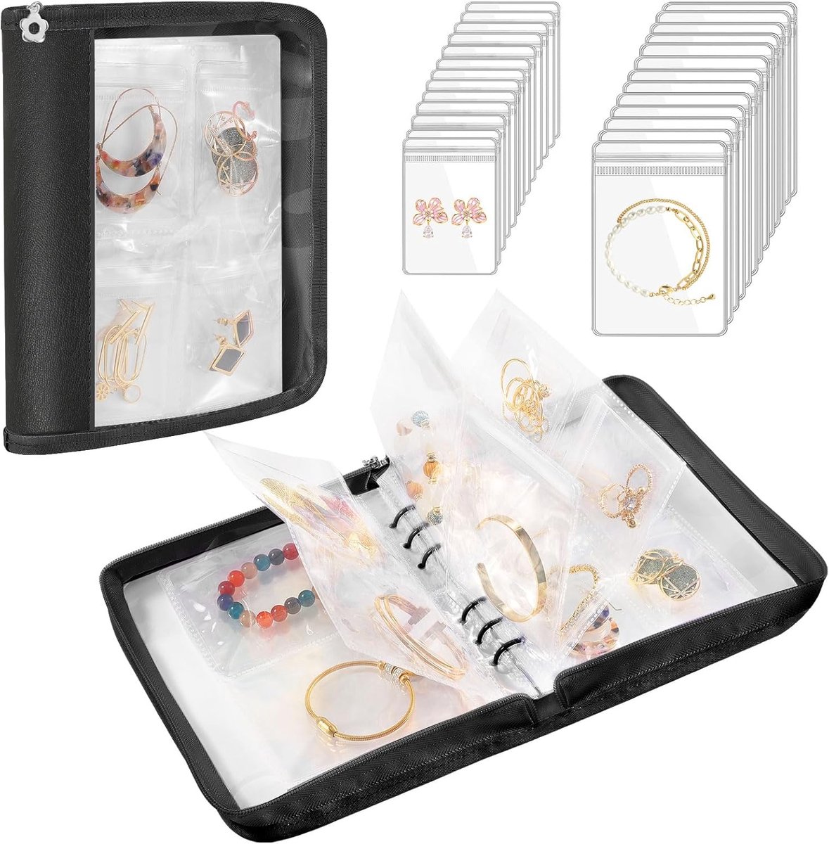 Sieraden Organizer Grote Capaciteit - Zwarte Reisopberger - Tangle-Free Neklacesysteem - Ideaal voor Vrouwen - ShopVlot