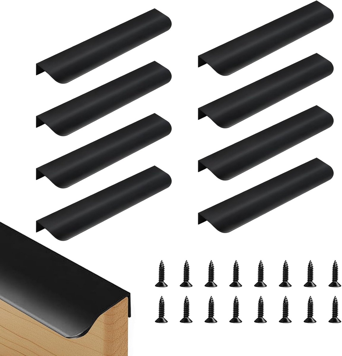 Kastdeuren Handgrepen 20cm - Aluminium Modern - Verstevigde Kanten - Comfortabel voor Keukenmeubels - ShopVlot