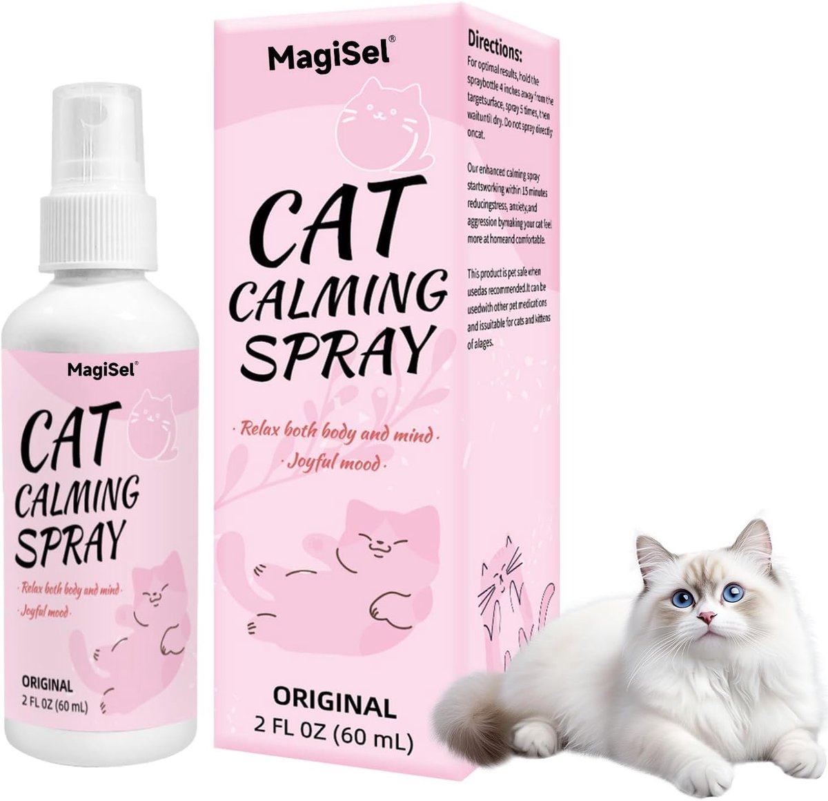 Kat kalmeringsspray 60ml - Anti-kras spray - Pheromonen - Vermindert stress en angst - ShopVlot