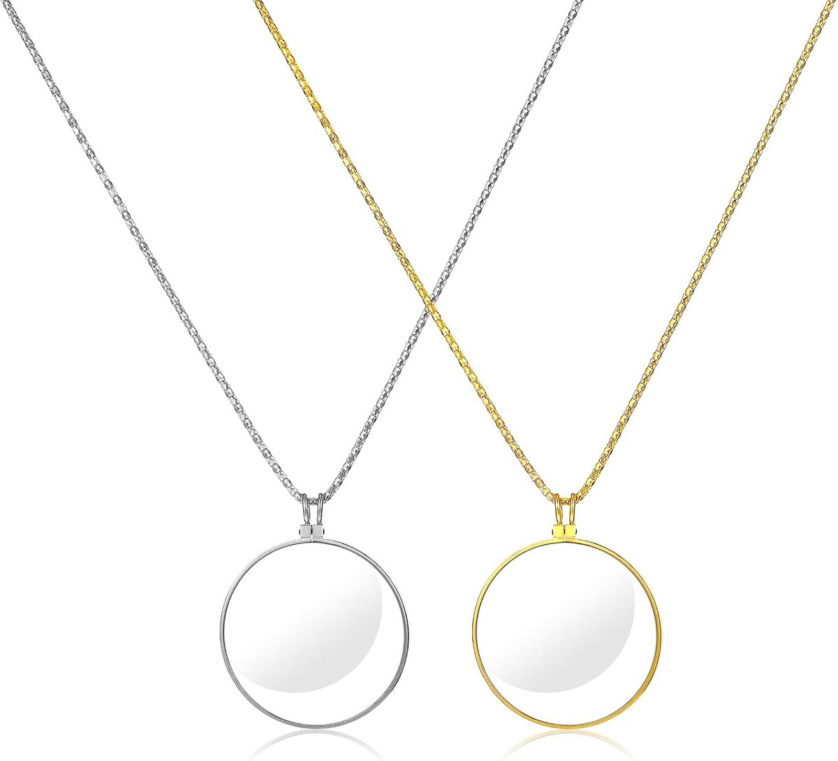 Monoculaire loupe 5x - mini met ketting - met glazen lens - ideaal voor lezen - ShopVlot