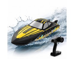 Mitovi® Bateau RC – Bateau rapide - Bateau de course radiocommandé 2,4 GHz – Haute vitesse – pour enfants et adultes – bateau électrique télécommandé - Jaune