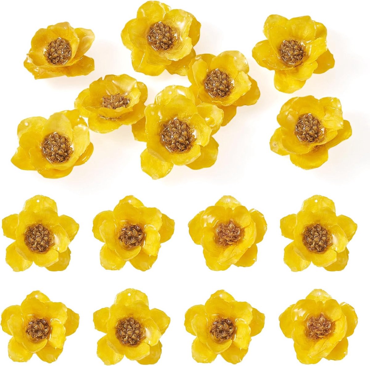 Gedroogde bloemen charms - natuurlijke hars hangers - echte bloemblaadjes - perfect voor sieraden maken - ShopVlot