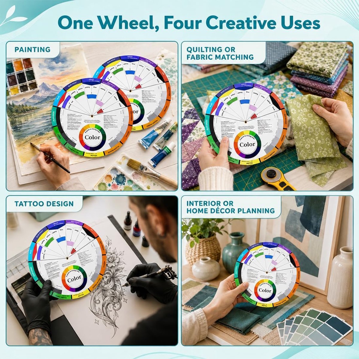 chromatische cirkel 2 stuks - kleurwiel - Ral kleurenkaart - ideaal voor kleurharmonie - ShopVlot
